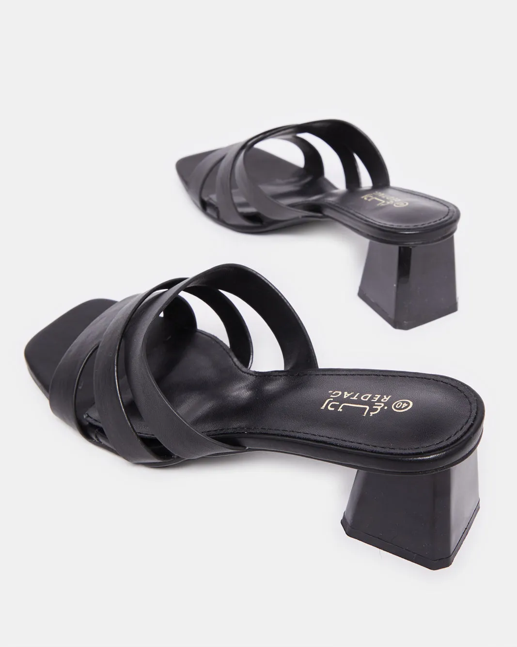 Women Black Over strap Mule