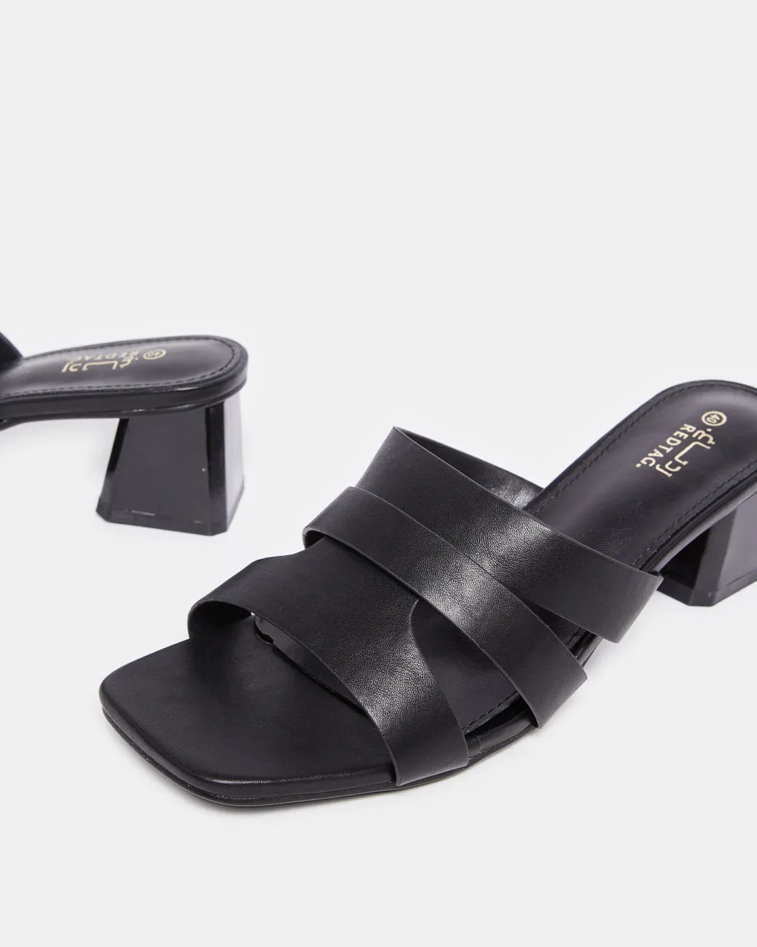 Women Black Over strap Mule