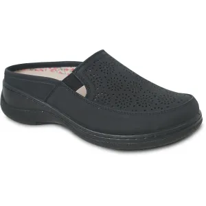 Women Comfort Casual Shoe OY3101 Wedge Sandal Black – Replaceable Orthopedic Footbed