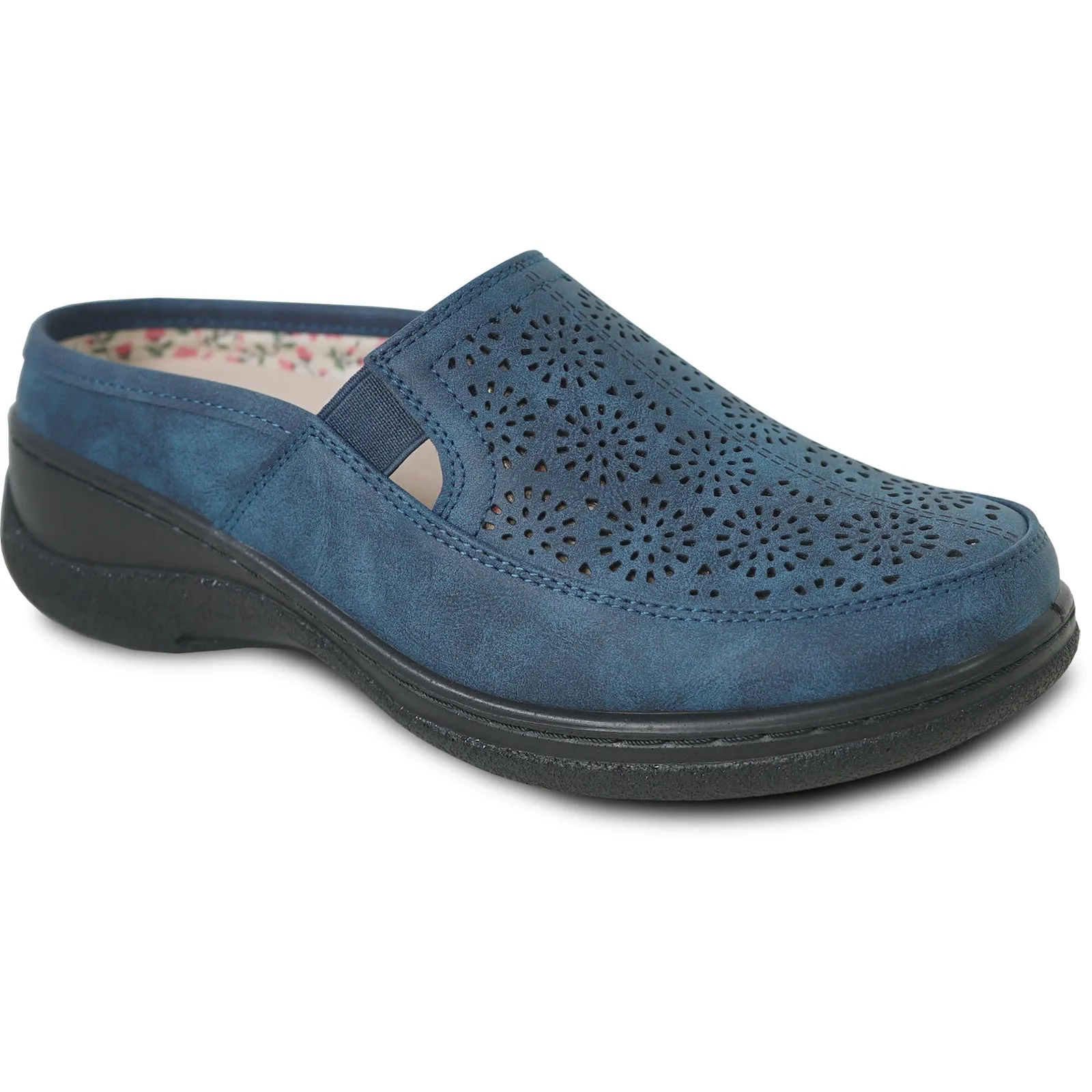 Women Comfort Casual Shoe OY3101 Wedge Sandal Black – Replaceable Orthopedic Footbed
