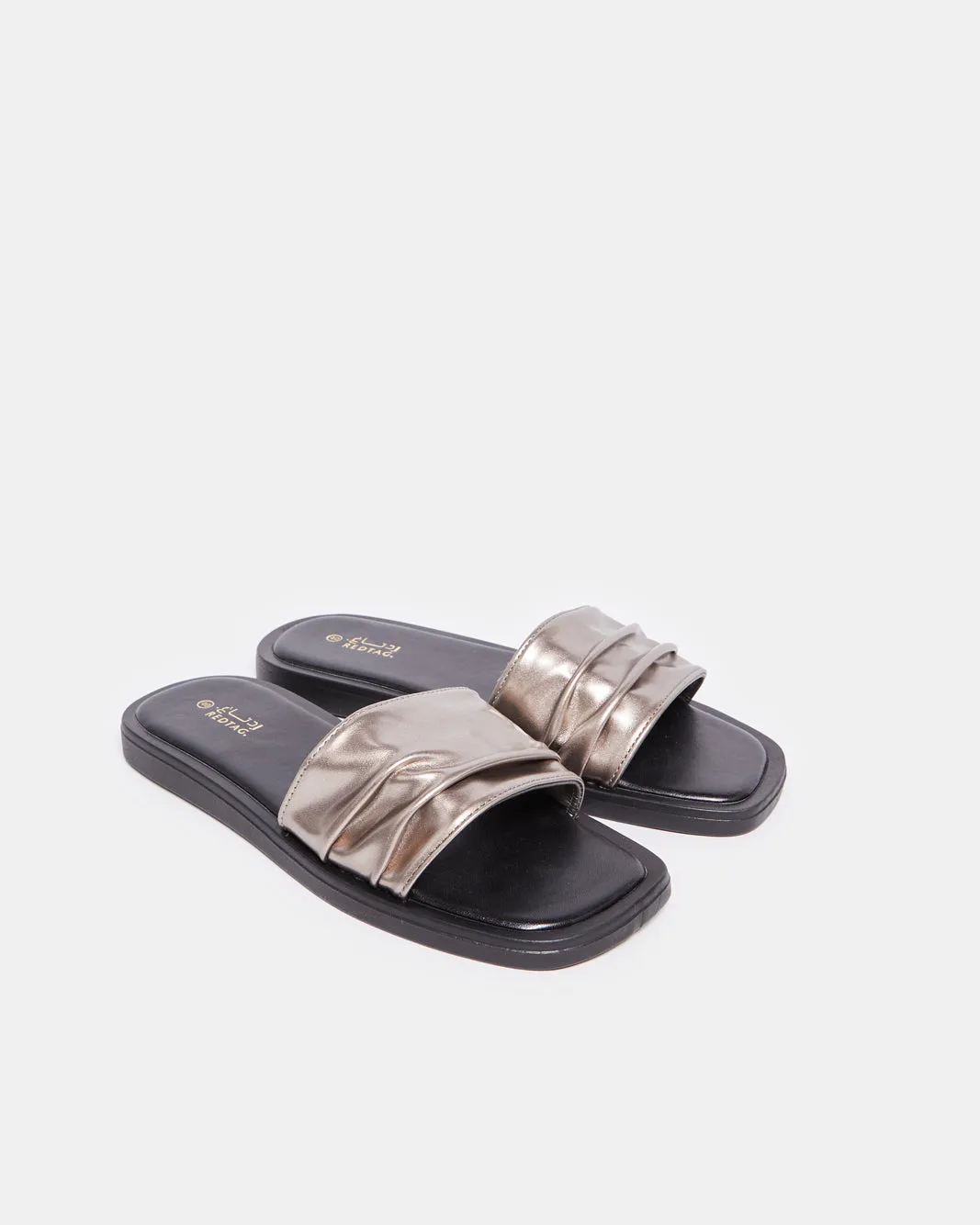 Women Silver Pleated Mule