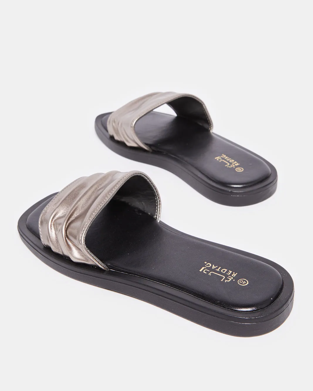 Women Silver Pleated Mule