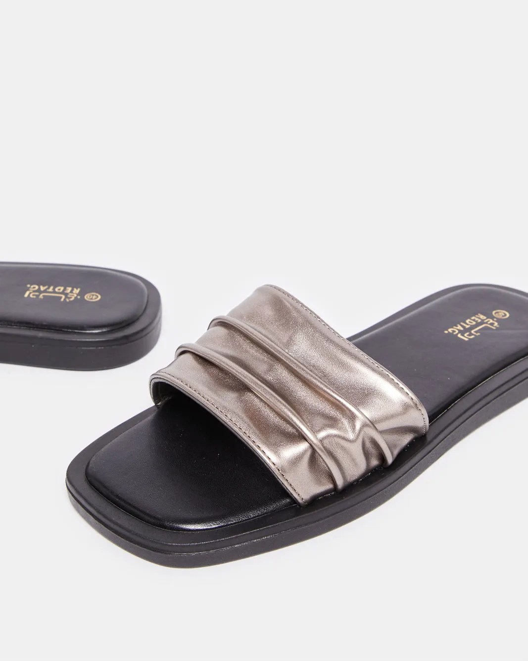 Women Silver Pleated Mule