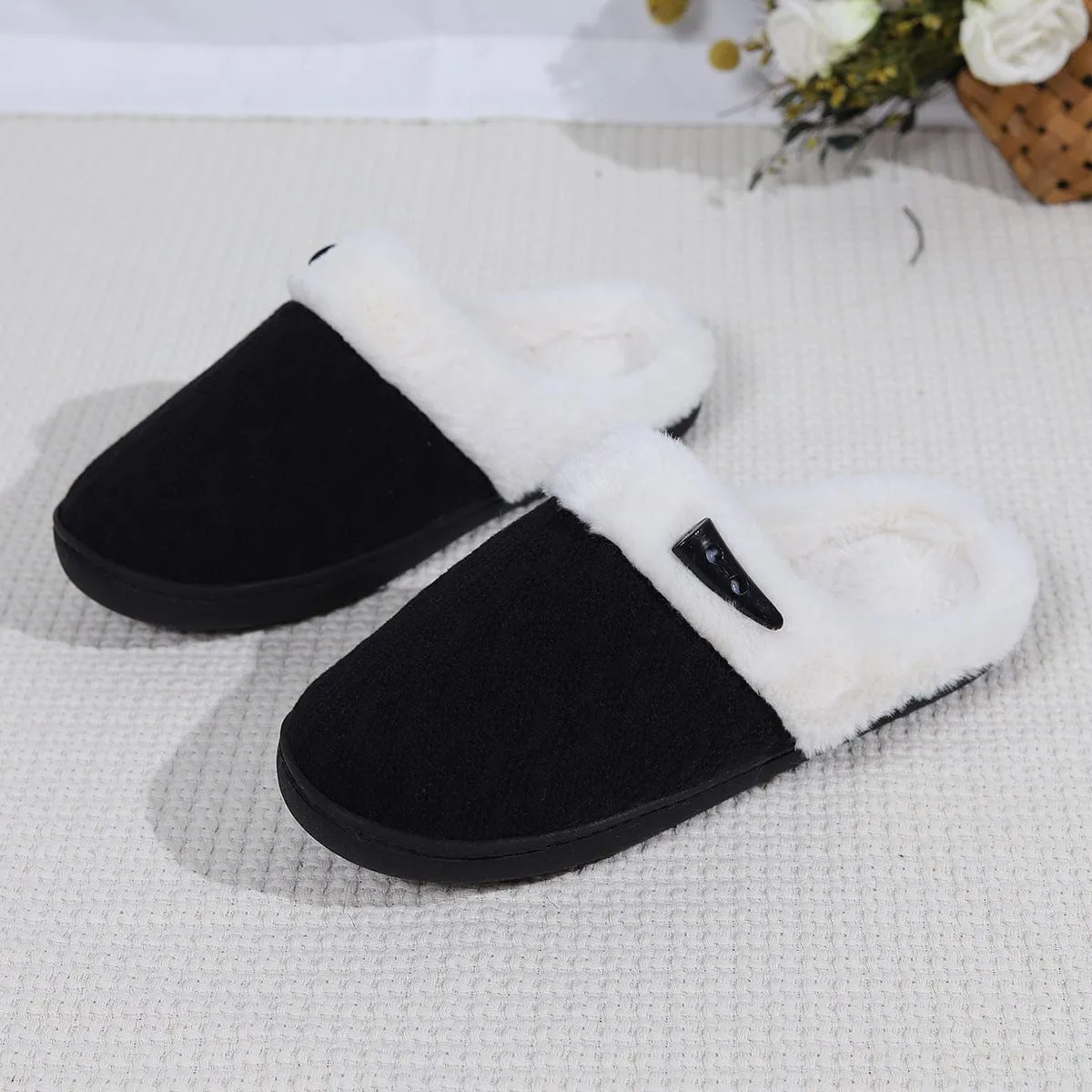 Women's Casual Slip On Plush Lined Slippers
