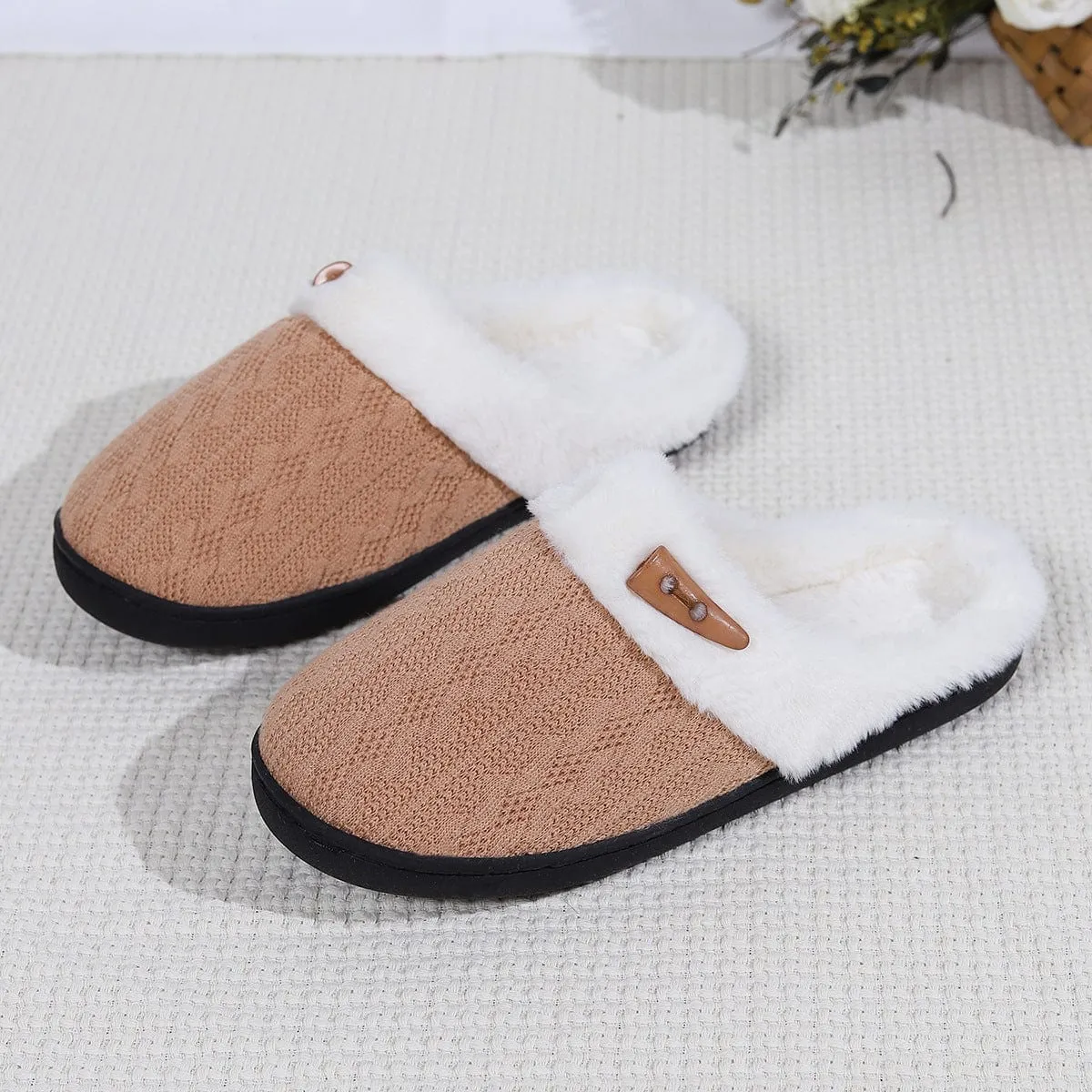 Women's Casual Slip On Plush Lined Slippers