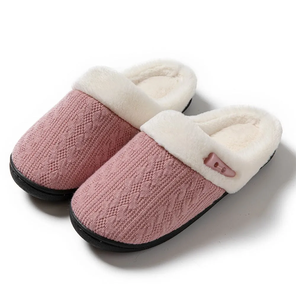 Women's Casual Slip On Plush Lined Slippers