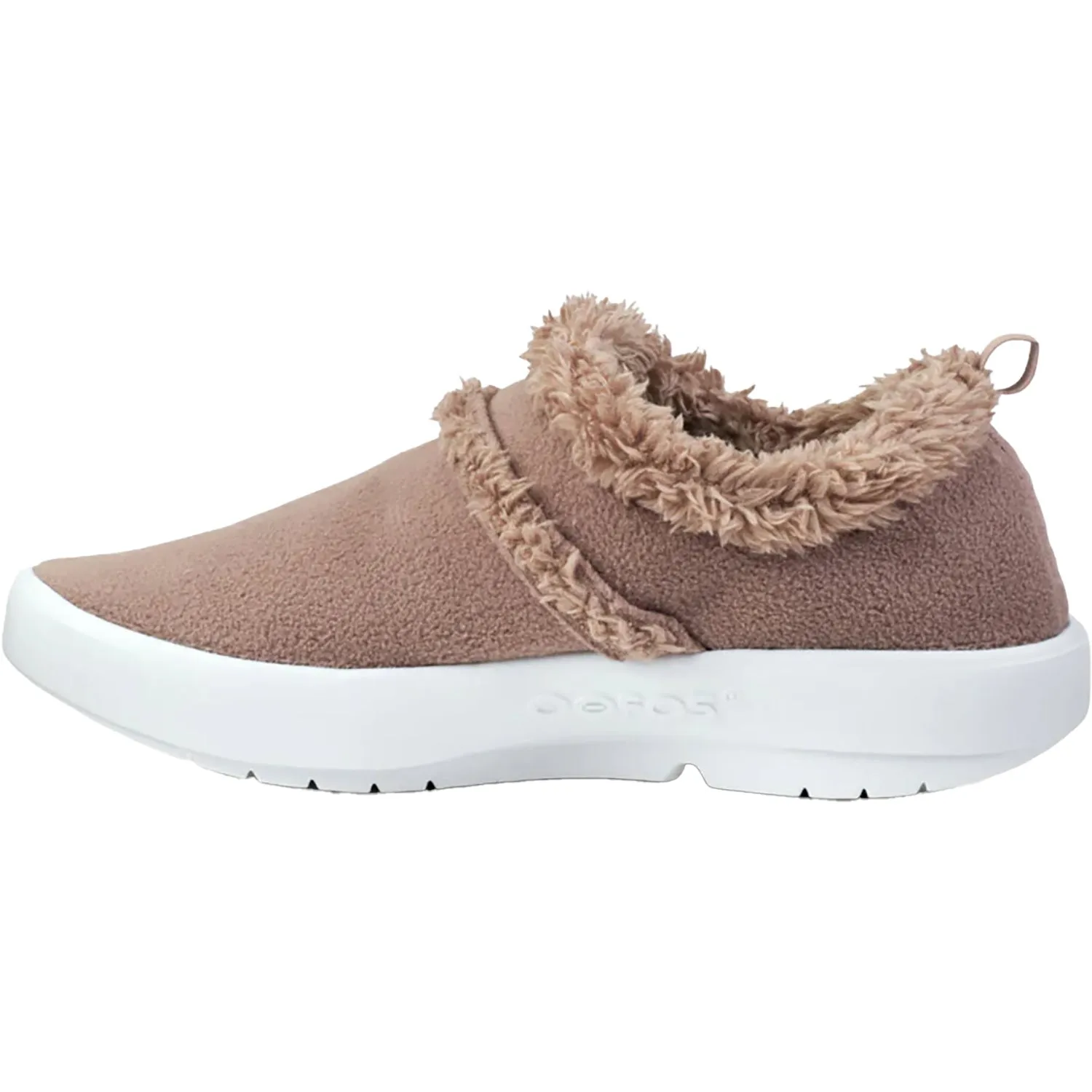 Women's OOFOS OOcoozie Low Chocolate Vegan Sherpa
