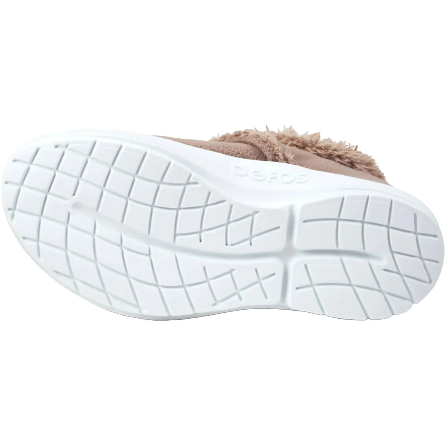 Women's OOFOS OOcoozie Low Chocolate Vegan Sherpa