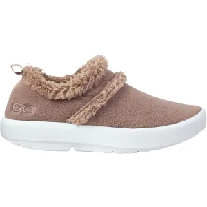 Women's OOFOS OOcoozie Low Chocolate Vegan Sherpa