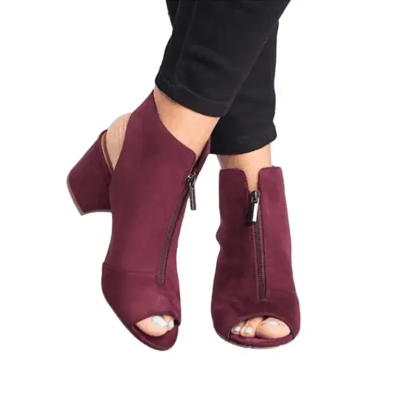 Women's Plus Size Fish Mouth medium Heel opentoe Sandals