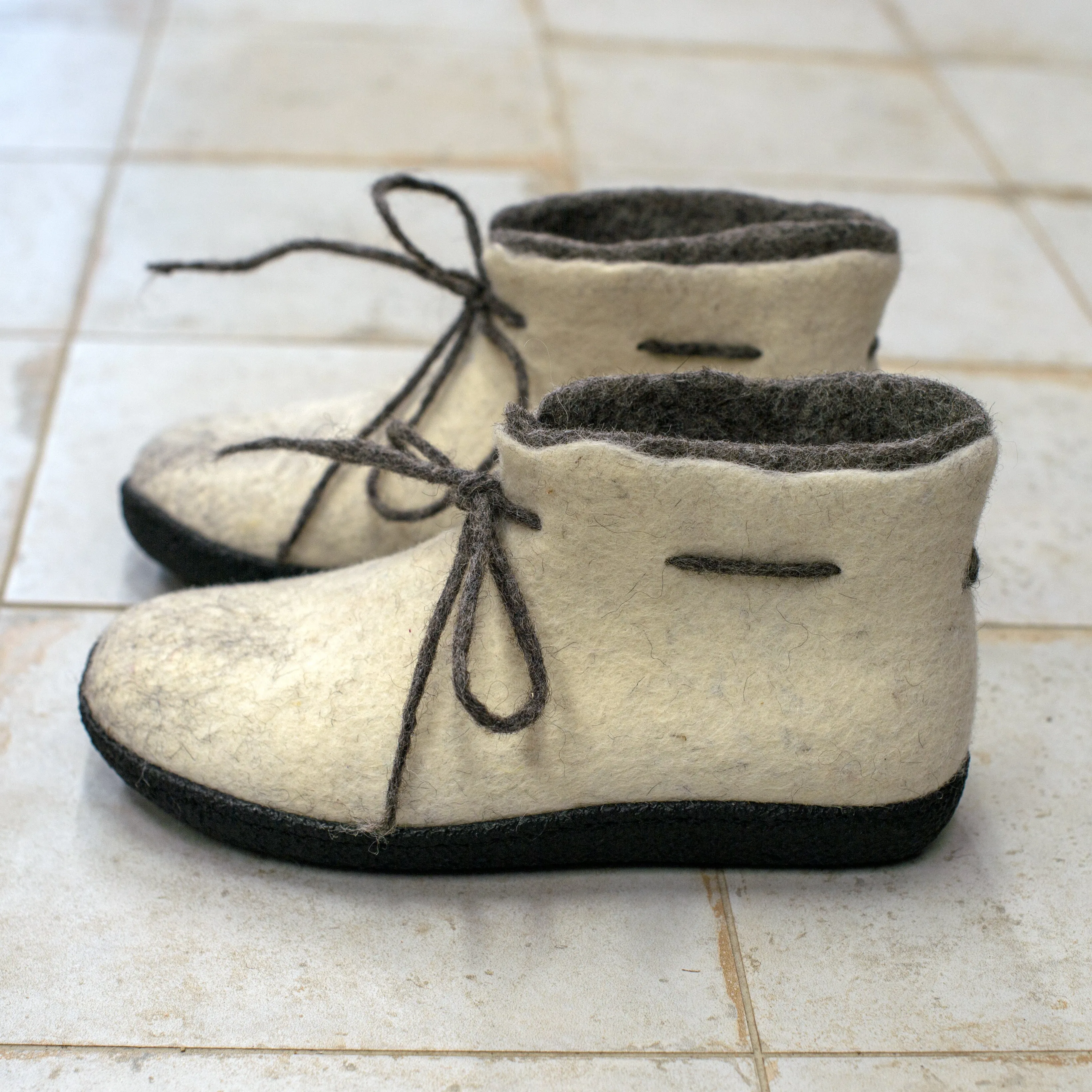 Women's WOOBOOTS Double - White Grey