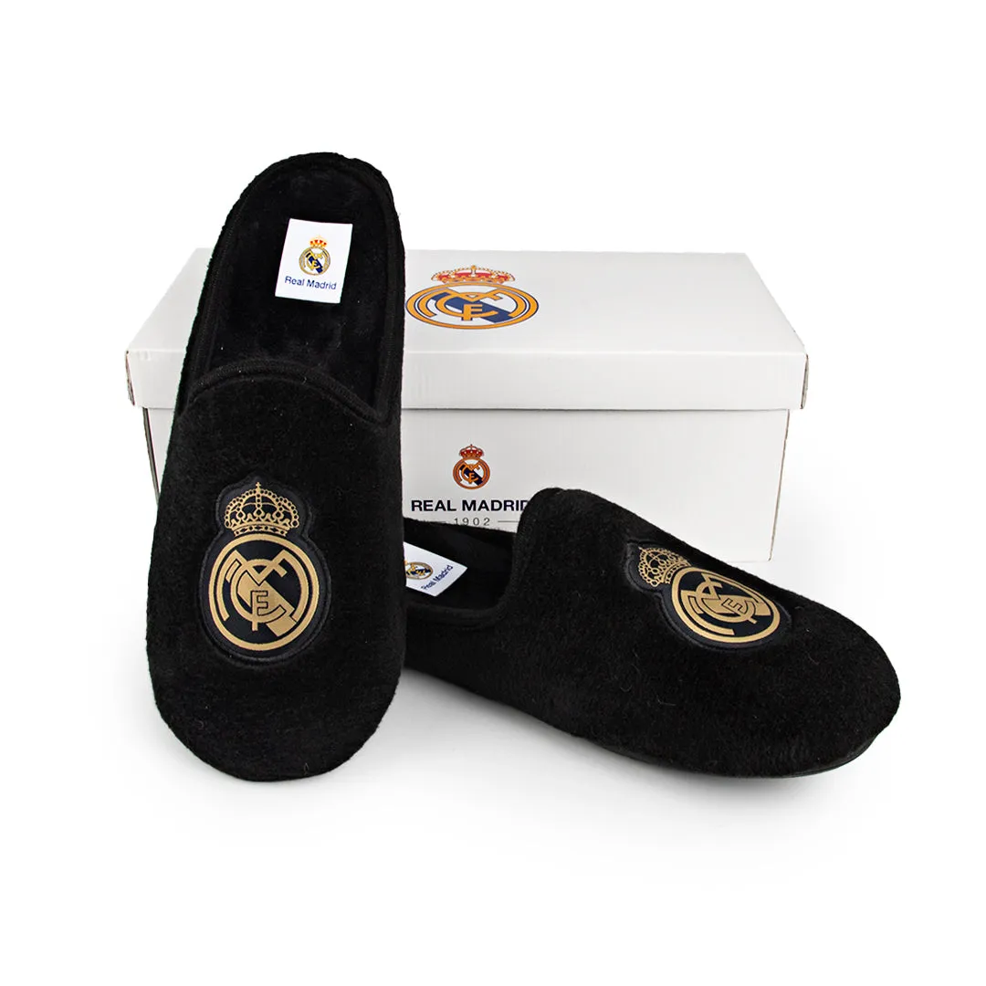 Zapatillas de casa Real Madrid Oficiales Temporada 24-25 en Suatex Negras