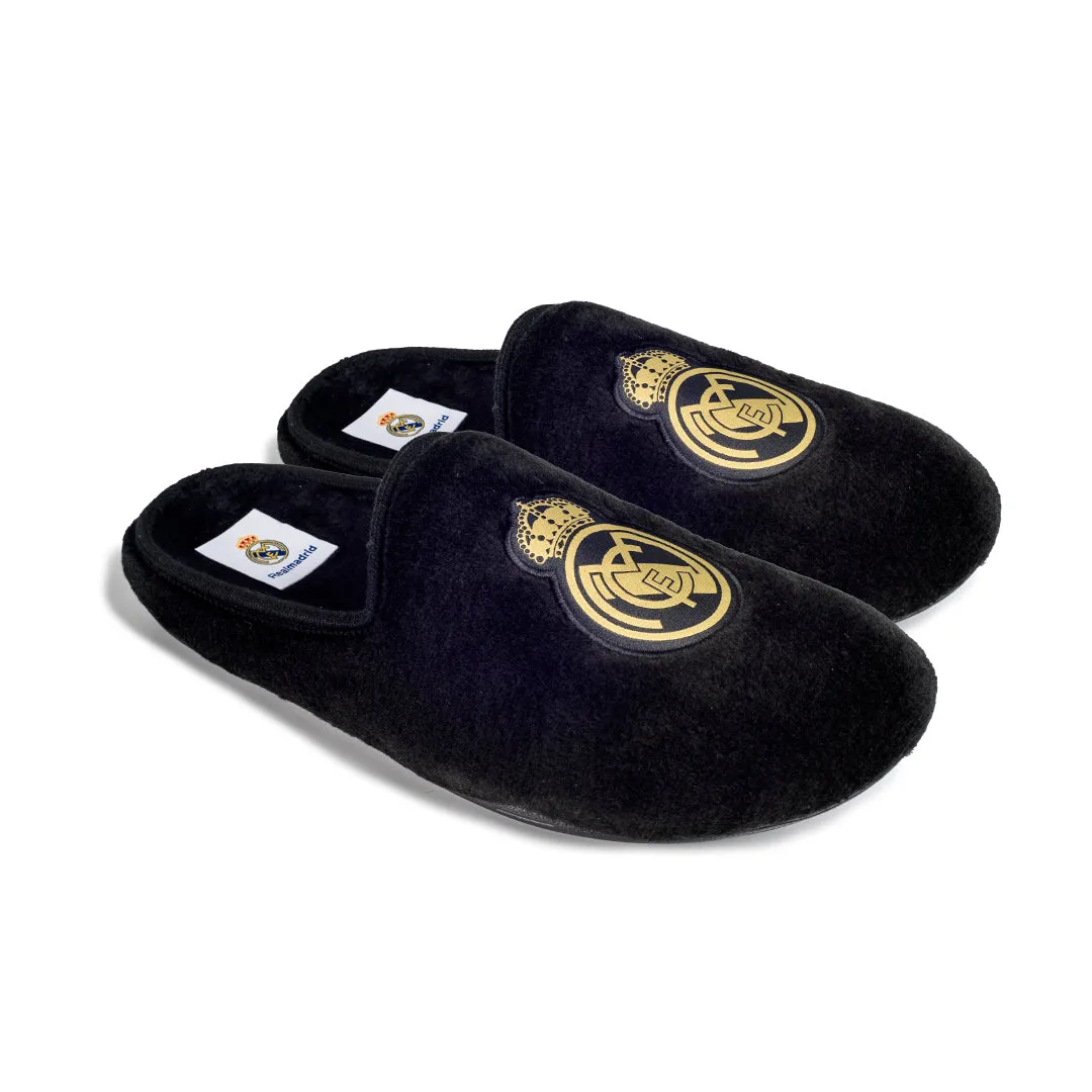 Zapatillas de casa Real Madrid Oficiales Temporada 24-25 en Suatex Negras