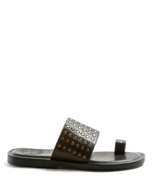 ZATTYS Black Leather Sandals
